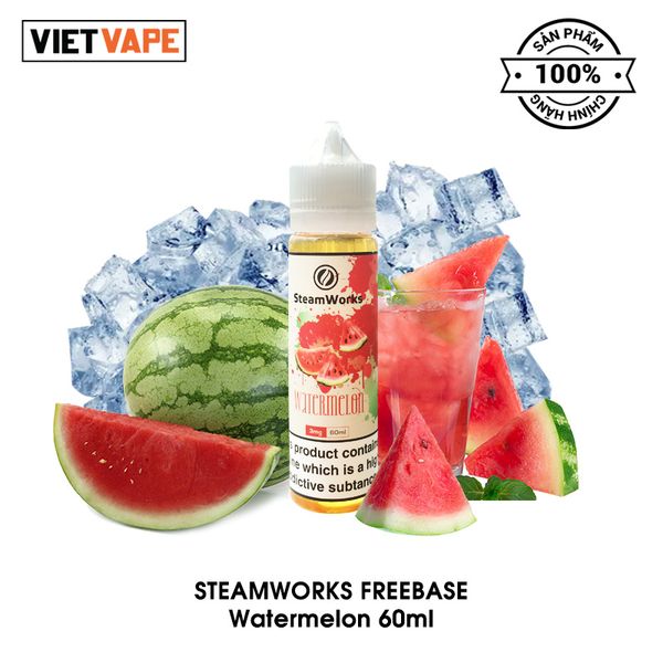 Steamworks Watermelon Freebase 60ml Tinh Dầu Vape Mỹ Chính Hãng