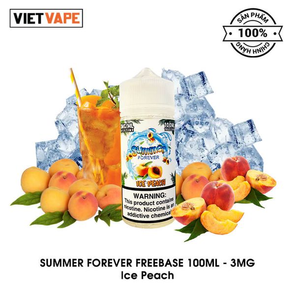 Summer Forever Ice Peach Freebase 100ml Tinh Dầu Vape
