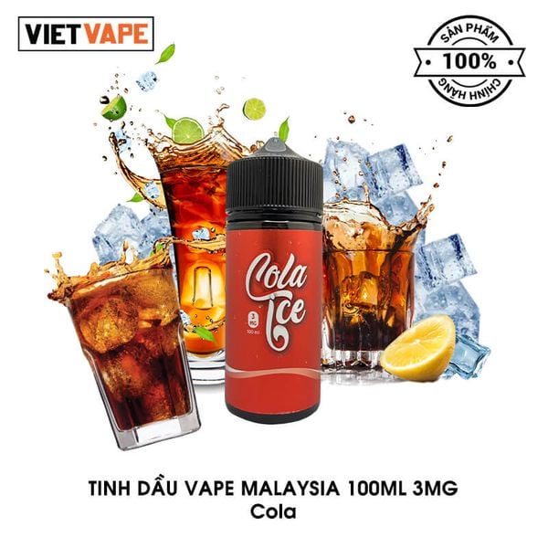 Cola Ice Freebase 100ml Tinh Dầu Vape Malaysia Chính Hãng