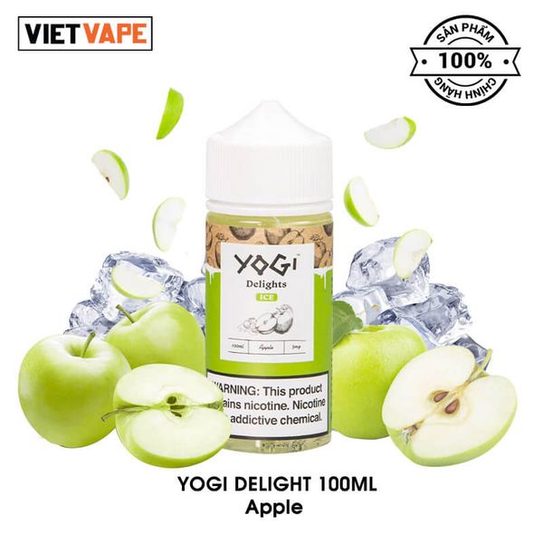 Yogi Delight Green Apple Freebase 100ml Tinh Dầu Vape Mỹ Chính Hãng