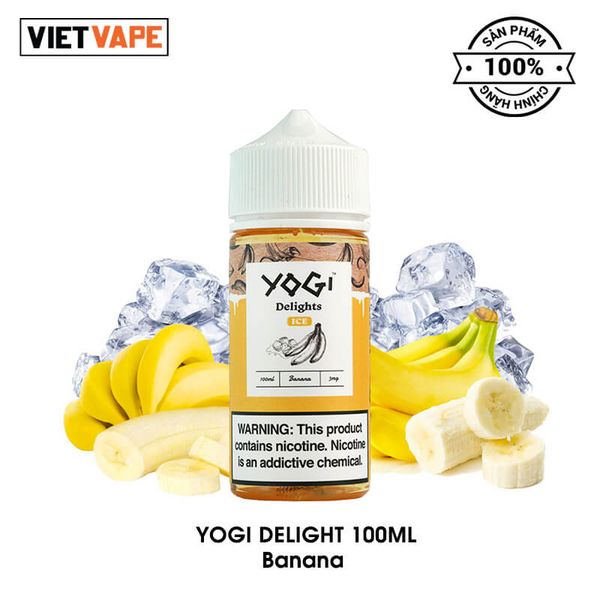 Yogi Delight Banana Ice Freebase 100ml Tinh Dầu Vape Mỹ Chính Hãng