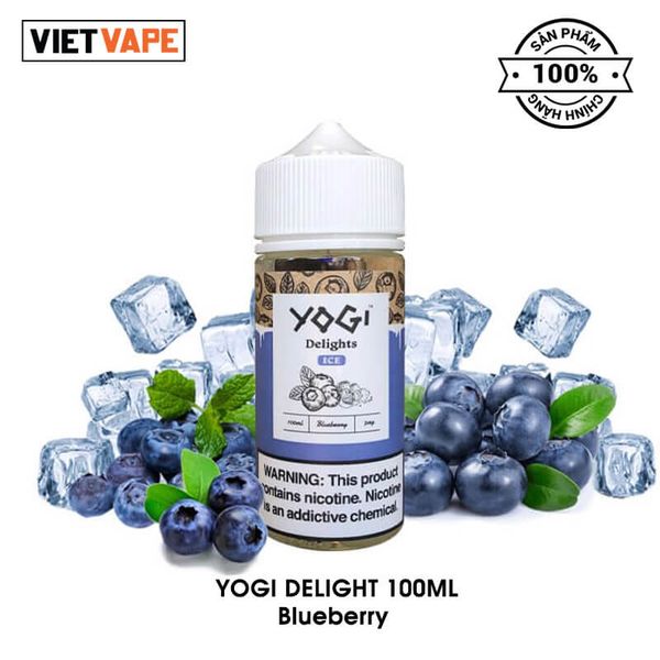 Yogi Delight Blueberry Ice Freebase 100ml Tinh Dầu Vape Mỹ Chính Hãng