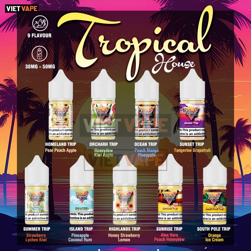 Tropical House Homeland Trip Salt Nic 30ml Tinh Dầu Vape Mỹ Chính Hãng
