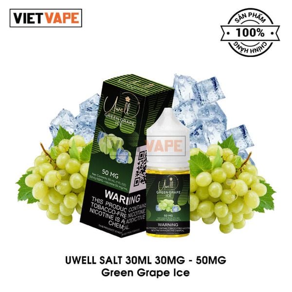 Uwell Green Grape Ice Salt Nic 30ml Tinh Dầu Vape Chính Hãng