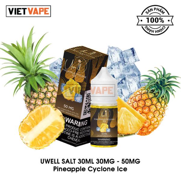 Uwell Pineapple Cyclone Ice Salt Nic 30ml Tinh Dầu Vape Chính Hãng