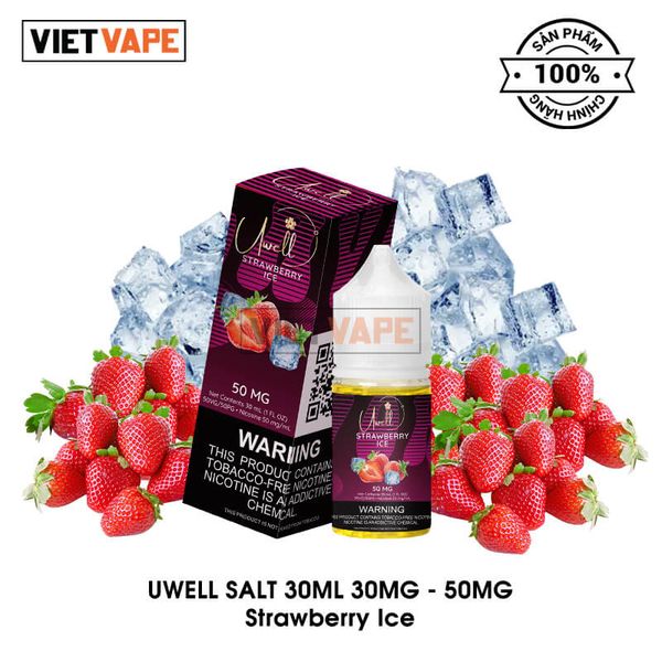 Uwell Strawberry Ice Salt Nic 30ml Tinh Dầu Vape Chính Hãng