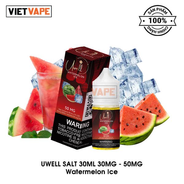 Uwell Watermelon Ice Salt Nic 30ml Tinh Dầu Vape Chính Hãng