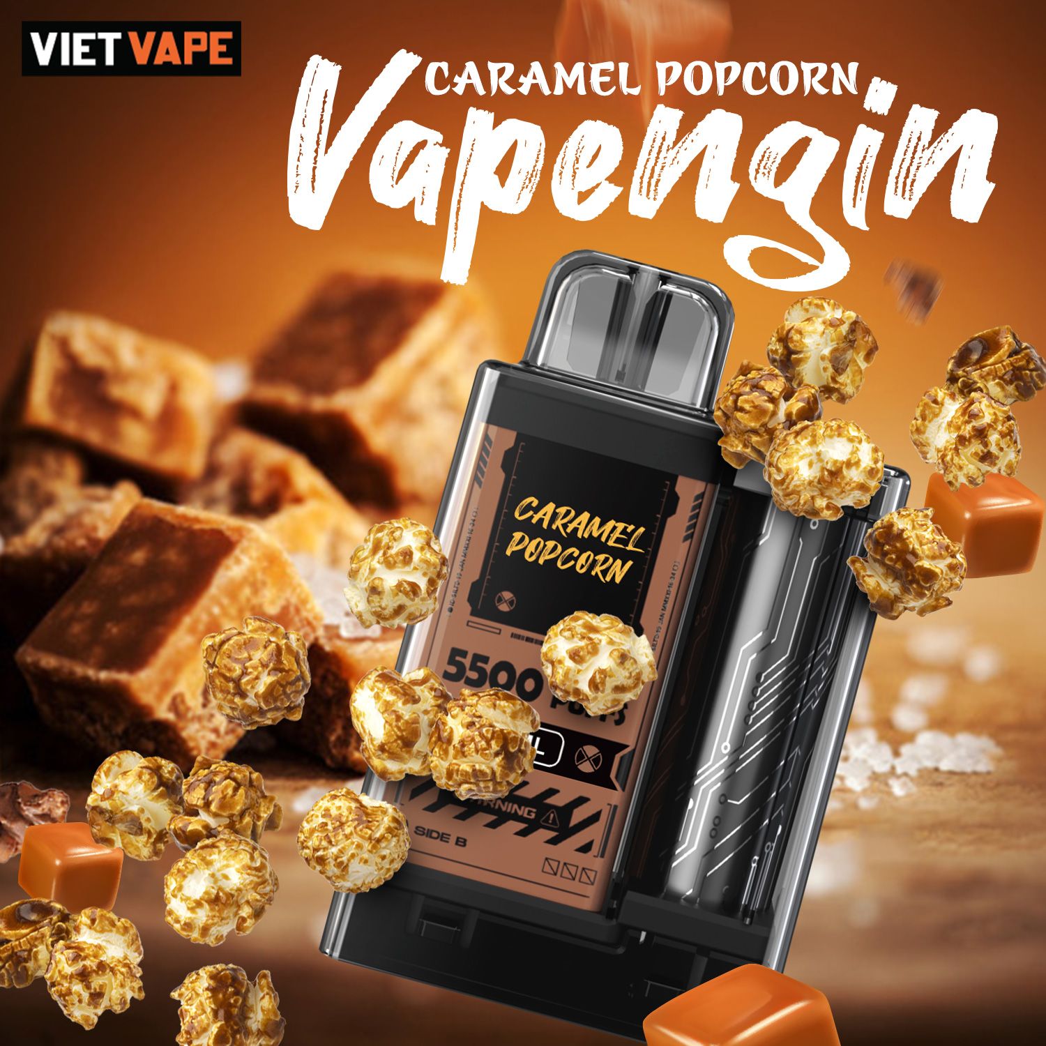Vladdin Vapengin Caramel Popcorn 5500 Hơi Pod Hút 1 Lần