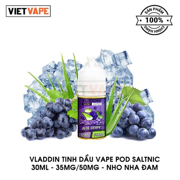 Vladdin Nho Nha Đam Salt Nic 30ml Tinh Dầu Vape Chính Hãng