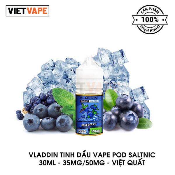 Vladdin Việt Quất Salt Nic 30ml Tinh Dầu Vape Chính Hãng