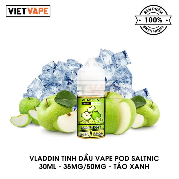 Vladdin Táo Xanh Salt Nic 30ml Tinh Dầu Vape Chính Hãng