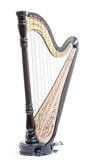  Strings pedal harp, black with soundboard decorration (gloss) 