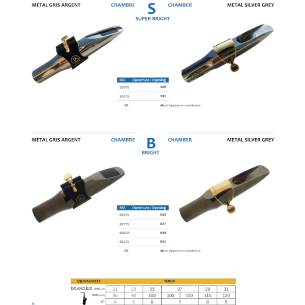  Bec kèn Saxophone Tenor Metal Gold Plated Brancher J25TG 