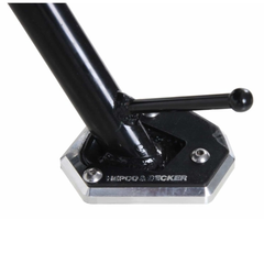 MIẾNG BỌC CHÂN CHỐNG HEPCO & BECKER - SIDE STAND PLATE - BLACK/SILVER - HONDA XL750 TRANSALP