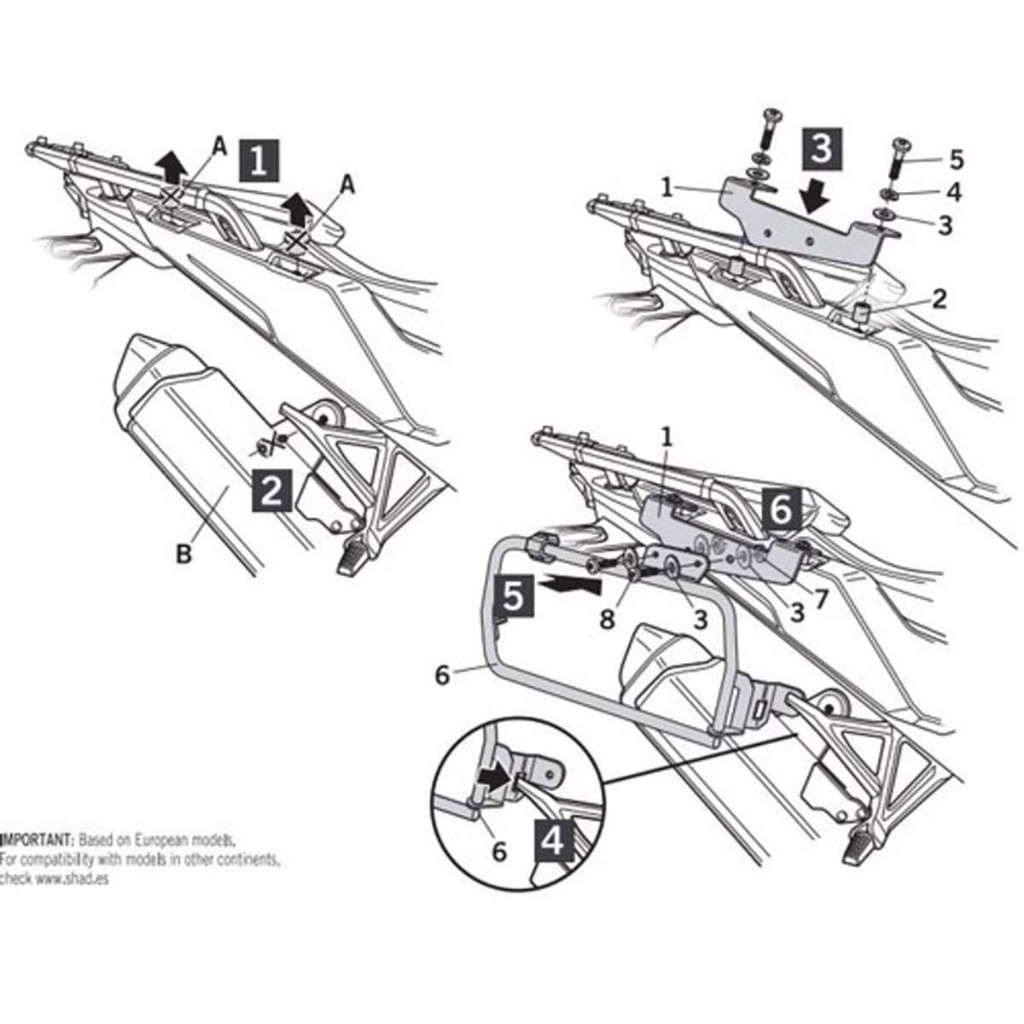 BỘ KHUNG LẮP THÙNG 02 BÊN - 4P SYSTEM HONDA CRF 1100 L AFRICA TWIN ADVENTURE