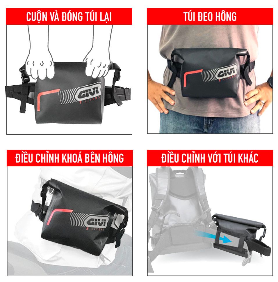 TÚI ĐEO HÔNG CHỐNG NƯỚC PRIME GIVI PWB03