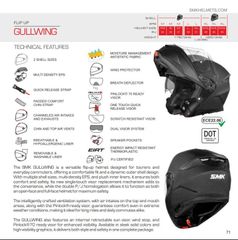 MŨ BẢO HIỂM FLIP UP SMK GULLWING BLACK GL200 (ECE 22.05 & 06 | DOT)