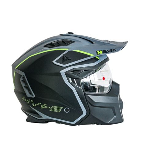 MŨ BẢO HIỂM HEVIK HV46 MORFEO FLASH MATT GREY/BLACK/YELLOW