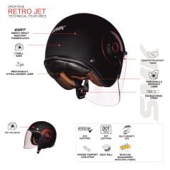 MŨ BẢO HIỂM SMK RETRO JET SEVEN - GL130 (ECE 22.05 & 06 | DOT)
