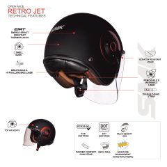 MŨ BẢO HIỂM SMK RETRO JET MATT BLACK - MA230 (ECE 22.05 & 06 | DOT)