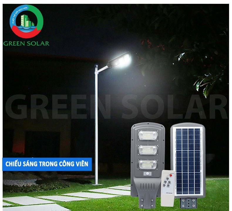  Đèn đường năng lượng mặt trời 60W – Tặng kèm ống trụ - Ánh sáng mạnh 