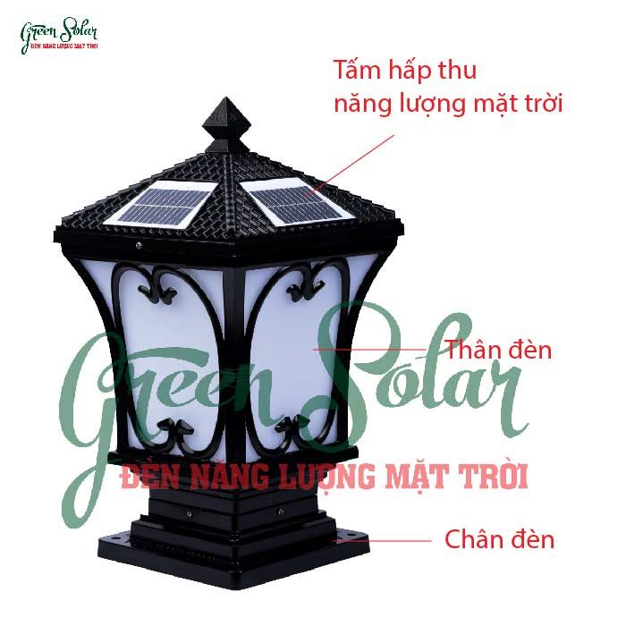  Đèn trụ cổng hoa văn quả táo lớn 