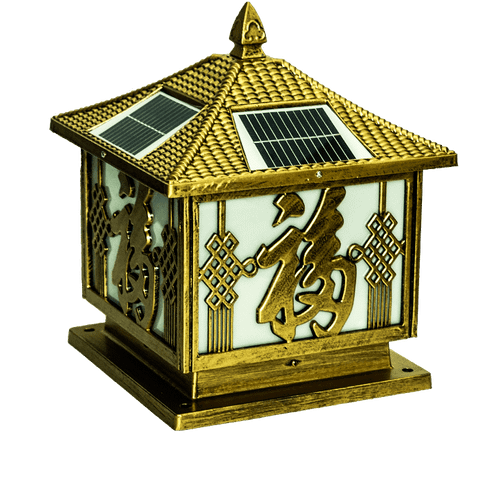  Đèn Trụ Cổng Chữ Phúc Vàng Đồng 