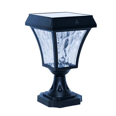  Đèn trụ cổng tứ giác pha lê đen 