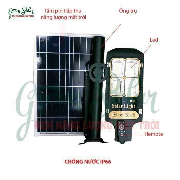 Đèn đường năng lượng mặt trời 300W - Ánh sáng mạnh