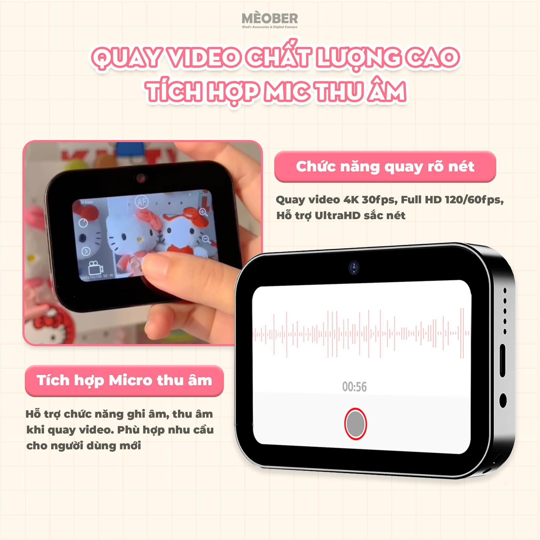  [Tặng thẻ nhớ] Máy Chụp Quay MiniPod Touch Camera - Giải trí đa phương tiện, chơi game xem phim, thiết kế nhỏ gọn 3 camera by MèoBer 