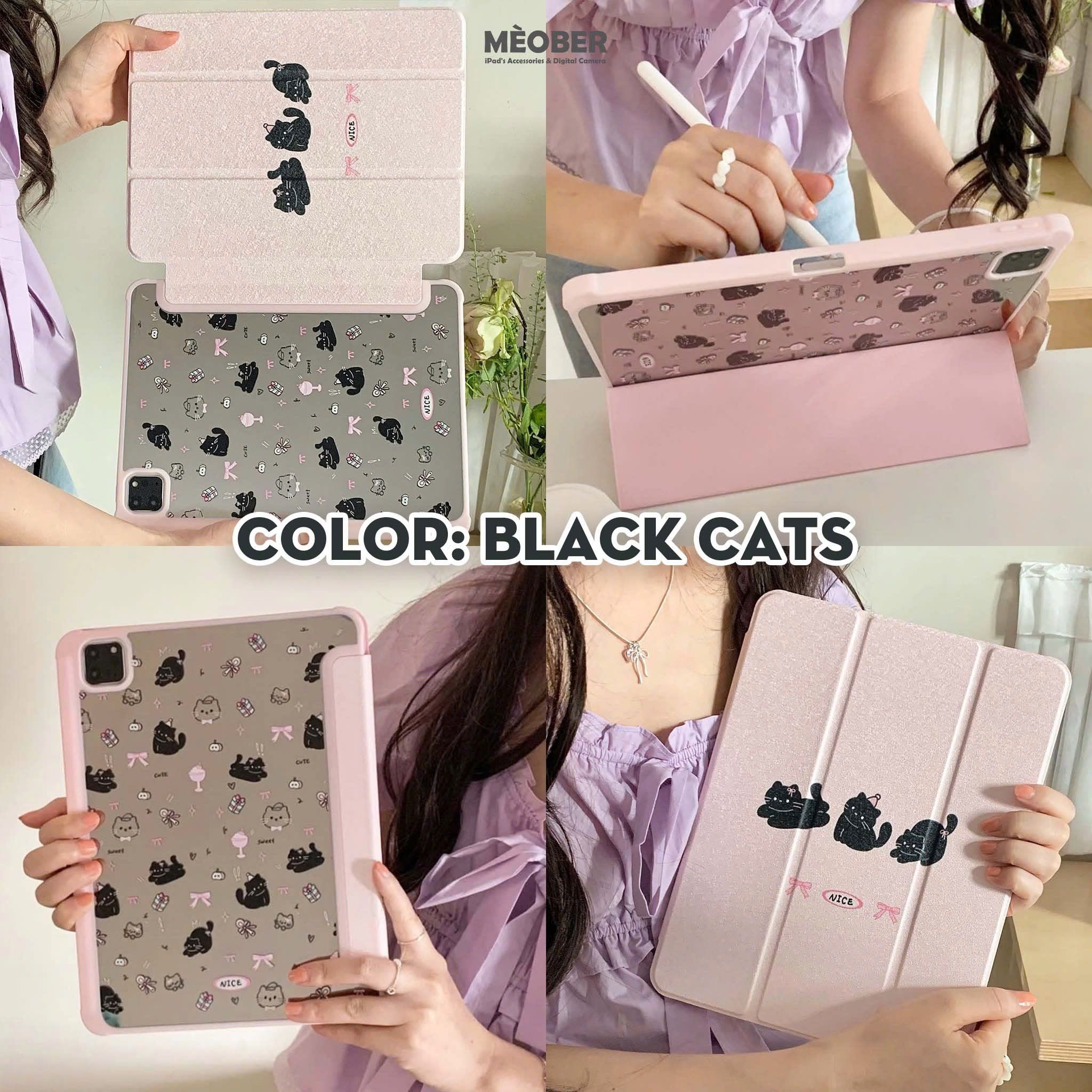  [Premium] Bao da cover iPad Cute Acrylic, phối màu pastel, in 3D hoạ tiết nổi & chống ố Cover iPad Gen 7 8 9, Air 4 5 6, Pro 11 12.9 