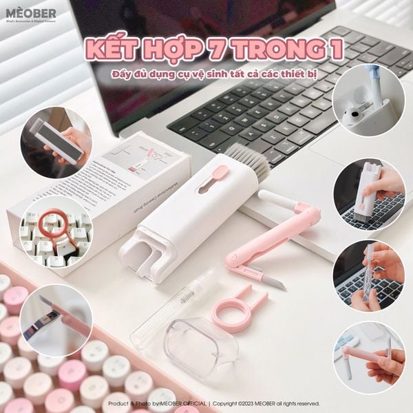  Bộ Dụng Cụ Vệ Sinh 7 in 1 Tablet - Smartphone - Bàn Phím - Tai Nghe Đa Năng Nhỏ Gọn by meober 