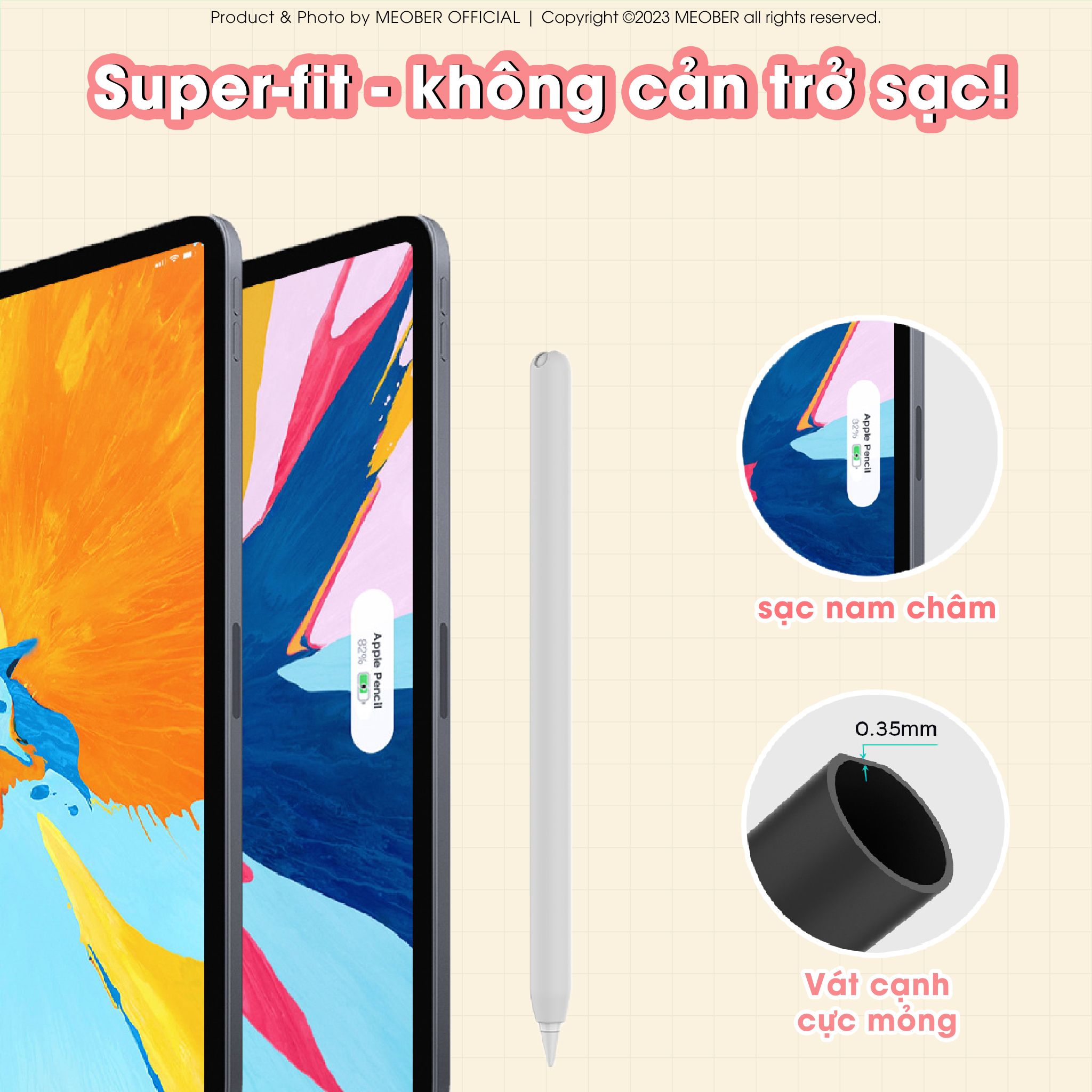  Case bọc bảo vệ bút Pencil2 Ahastyle - Siêu mỏng, vừa khay đựng bút case iPad 