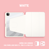  Bao da iPad Xoay Dọc 360 cho iPad Pro 11, Mini 6/7, Air 4/5/6/7, 10.2 inch, Gen10/11, Pro M4 - Có khe sạc bút, lưng trong suốt 