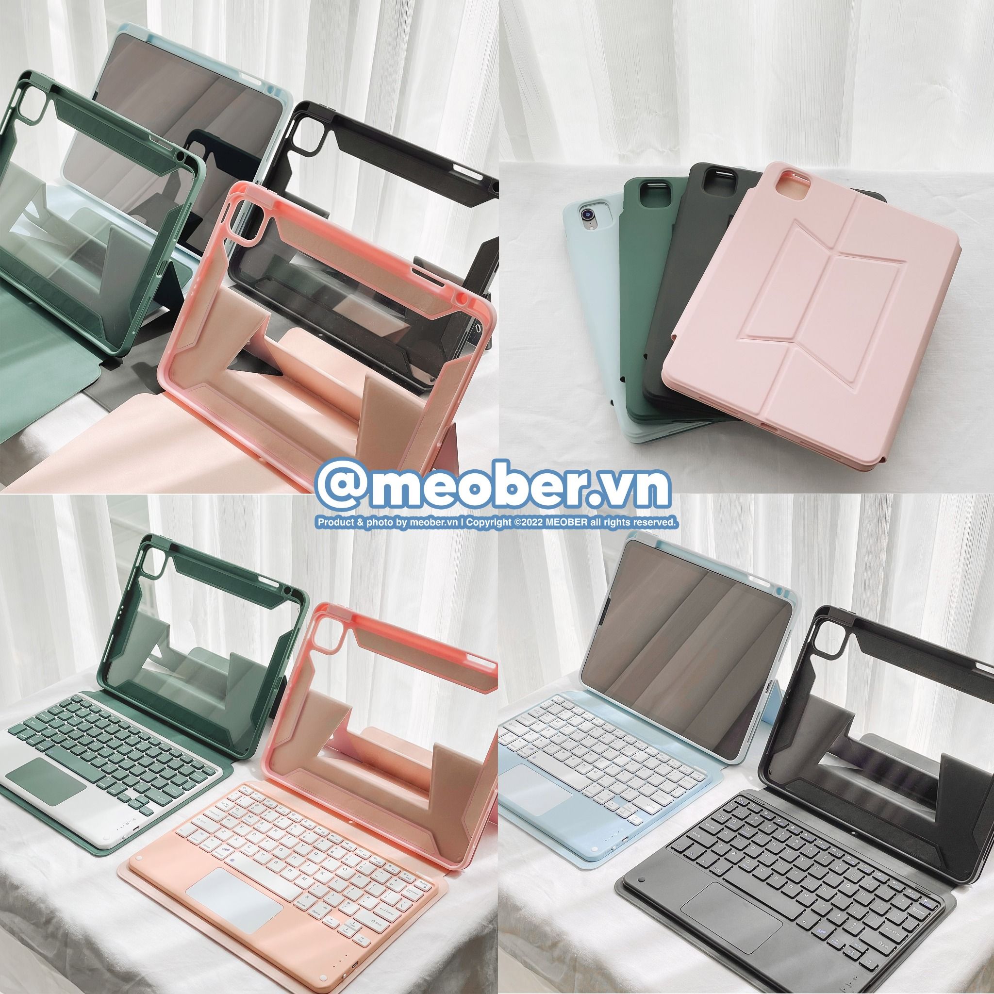  [Premium] Bao Da Nam Châm Kèm Bàn Phím Tháo Rời Cho iPad Pro 11, Air 4/5/6/7, Mini 6, 12.9inch M1/M2, Pro M4. 