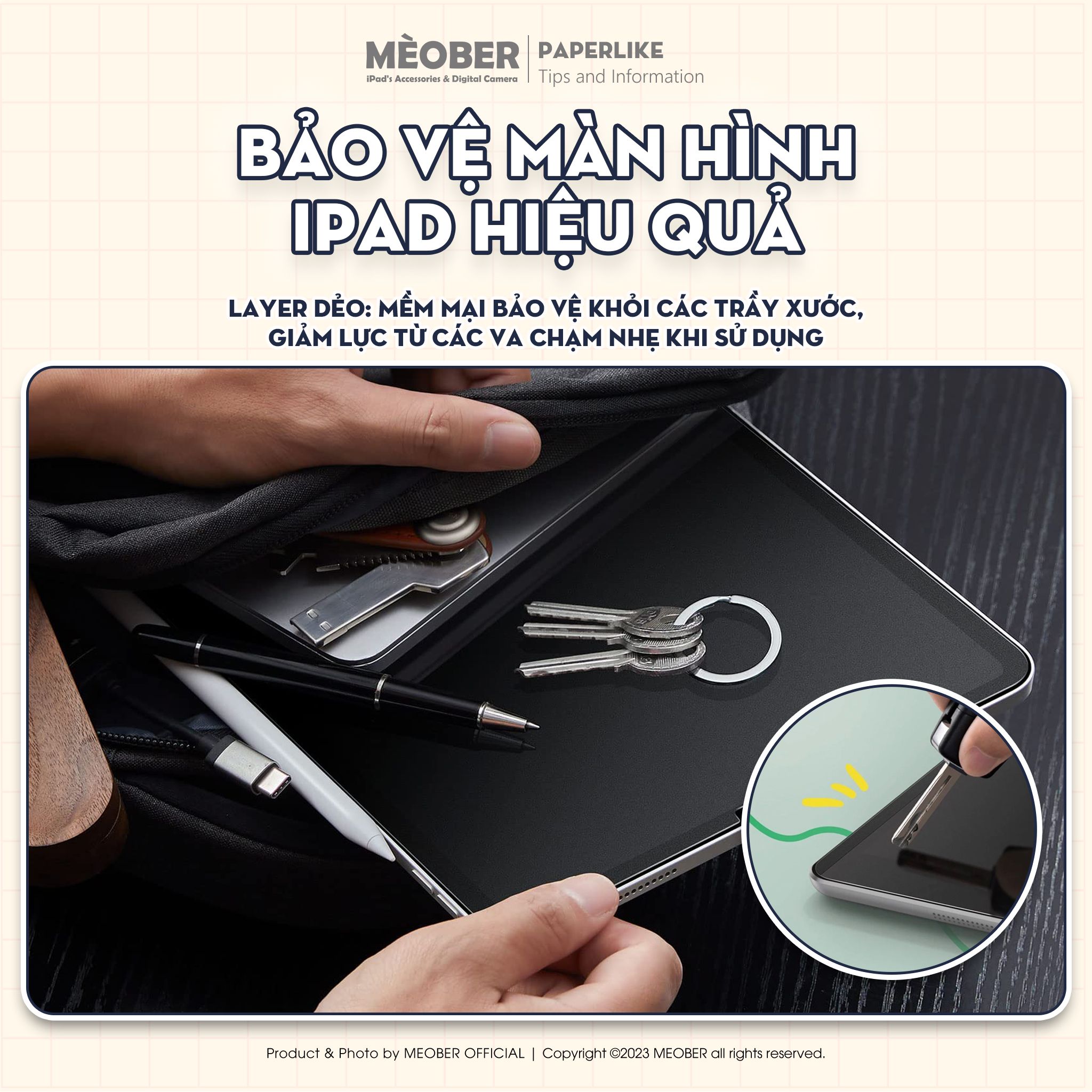  [Paperlike Nhật Đỏ] Dán màn hình iPad Paperlike by MèoBer dành cho người dùng viết vẽ, tạo cảm giác viết như trên giấy, chống chói, vân tay dành cho iPad 