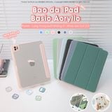  Bao da iPad Basic Acrylic tối giản, lưng trong suốt, chống vỡ, chống ố, cho Air4/5/6/7-Pro11-Gen5/6/7/8/9/10/11-ProM4 