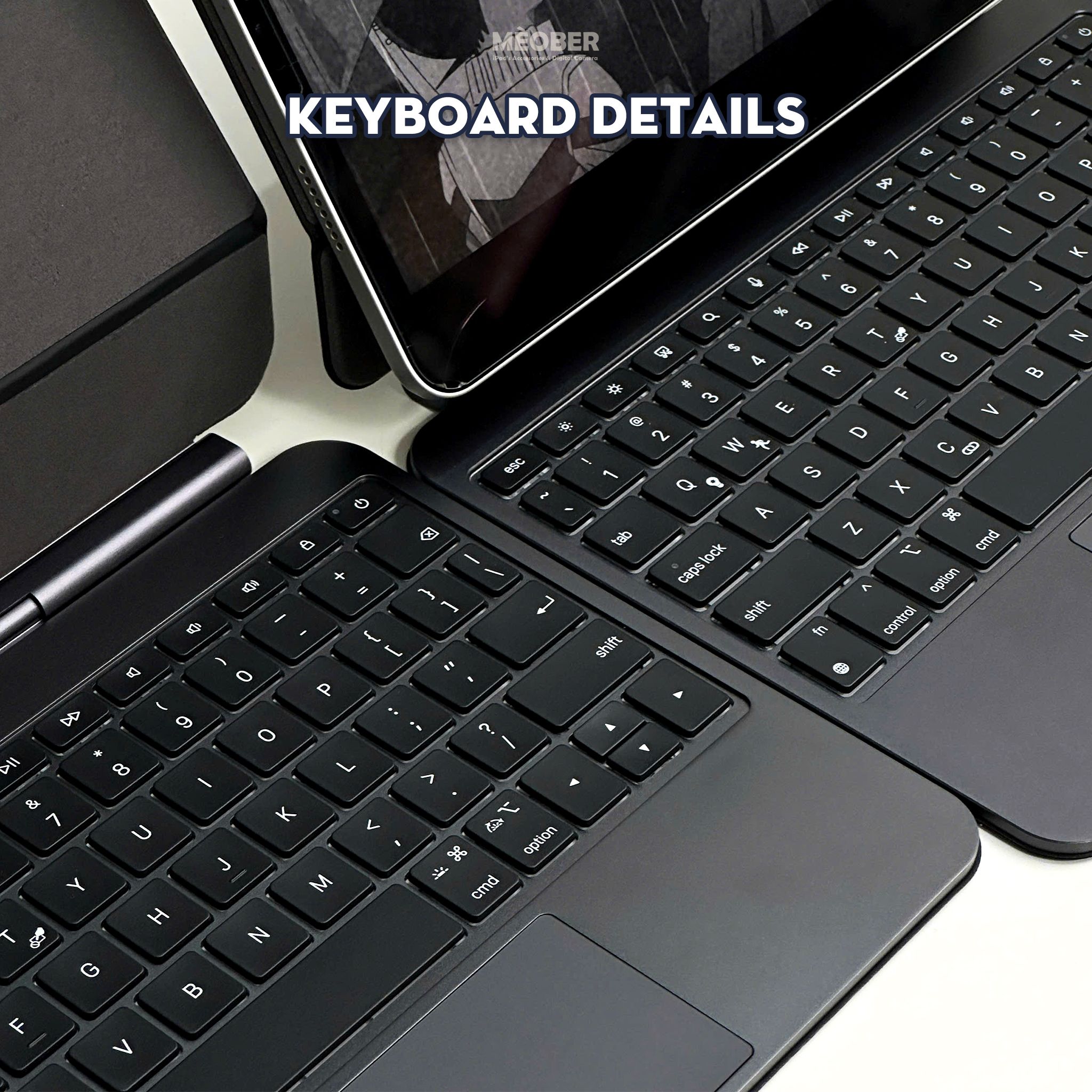  [2025] Bao Da Kèm Bàn Phím Magic Pro Keyboard cho iPad by MèoBer dành cho iPad Pro 11, Pro 12,9inch, M1 M2 M4 