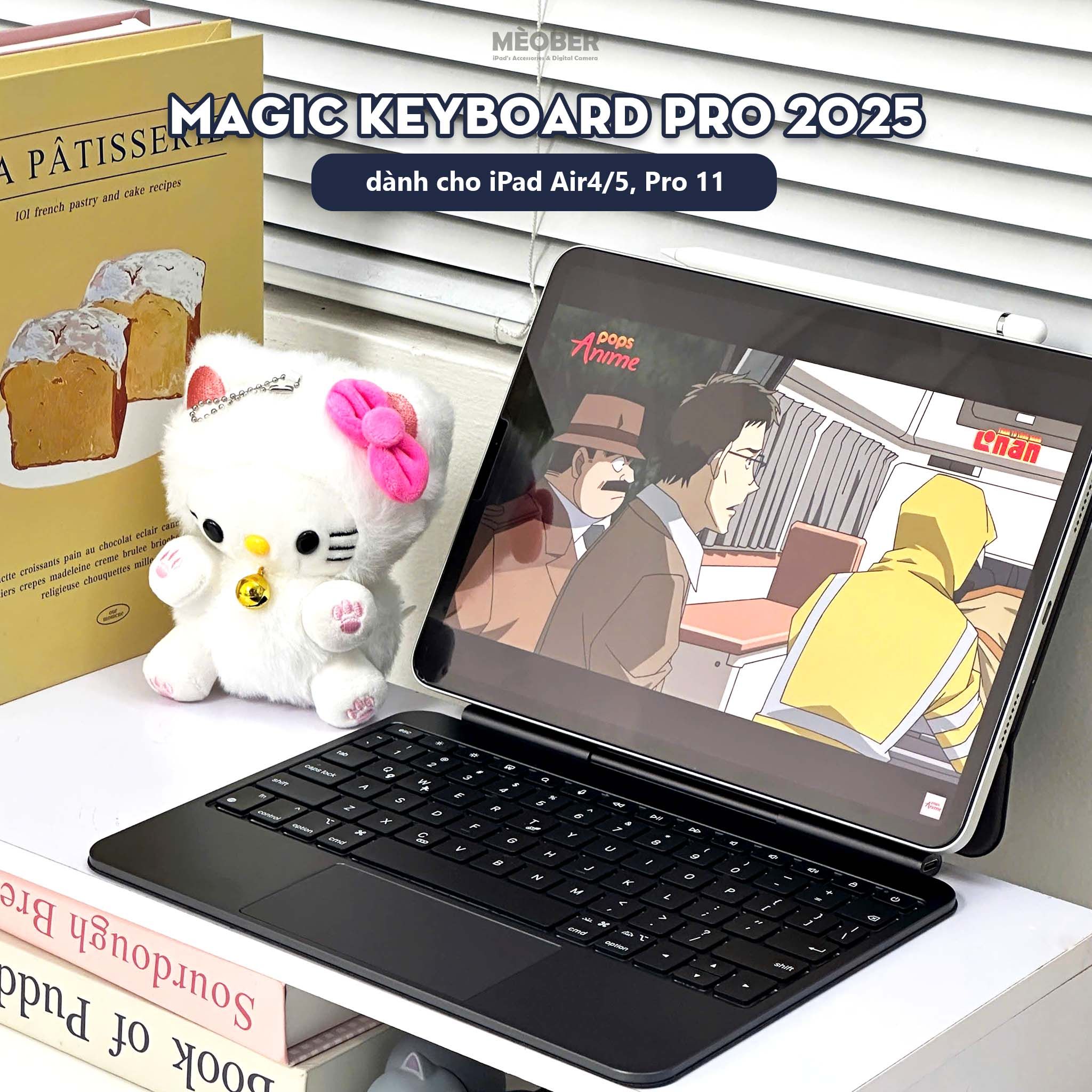  [2025] Bao Da Kèm Bàn Phím Magic Pro Keyboard cho iPad by MèoBer dành cho iPad Pro 11, Pro 12,9inch, M1 M2 M4 