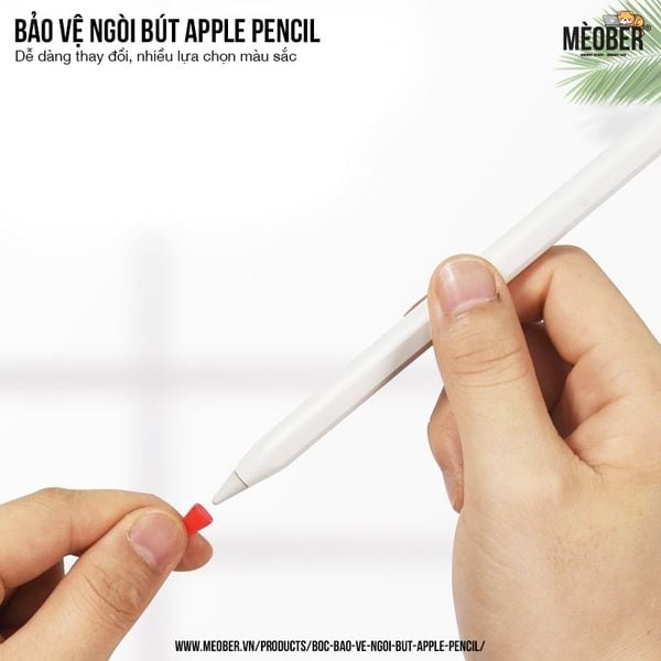  Bọc bảo vệ ngòi bút Apple Pencil thế hệ 1 và 2, chống mòn, chống trượt, silicon cao cấp (8 màu) 