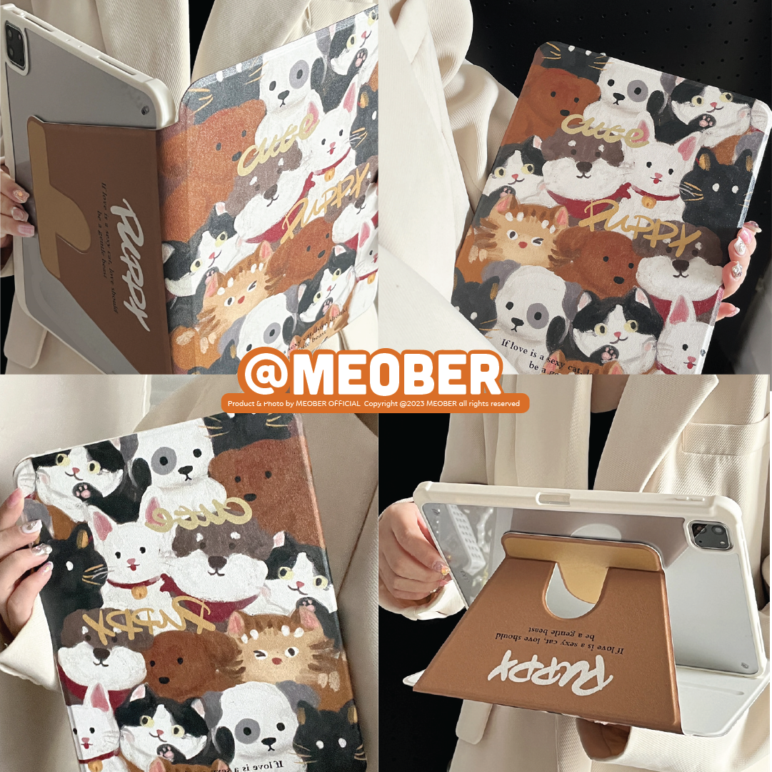  [Premium] Bao da Xoay iPad Cute Acrylic, phối màu pastel, in hoạ tiết & lưng chống ố Cover iPad Gen 7 8 9, Air 4 5 6, Pro 11 12.9 