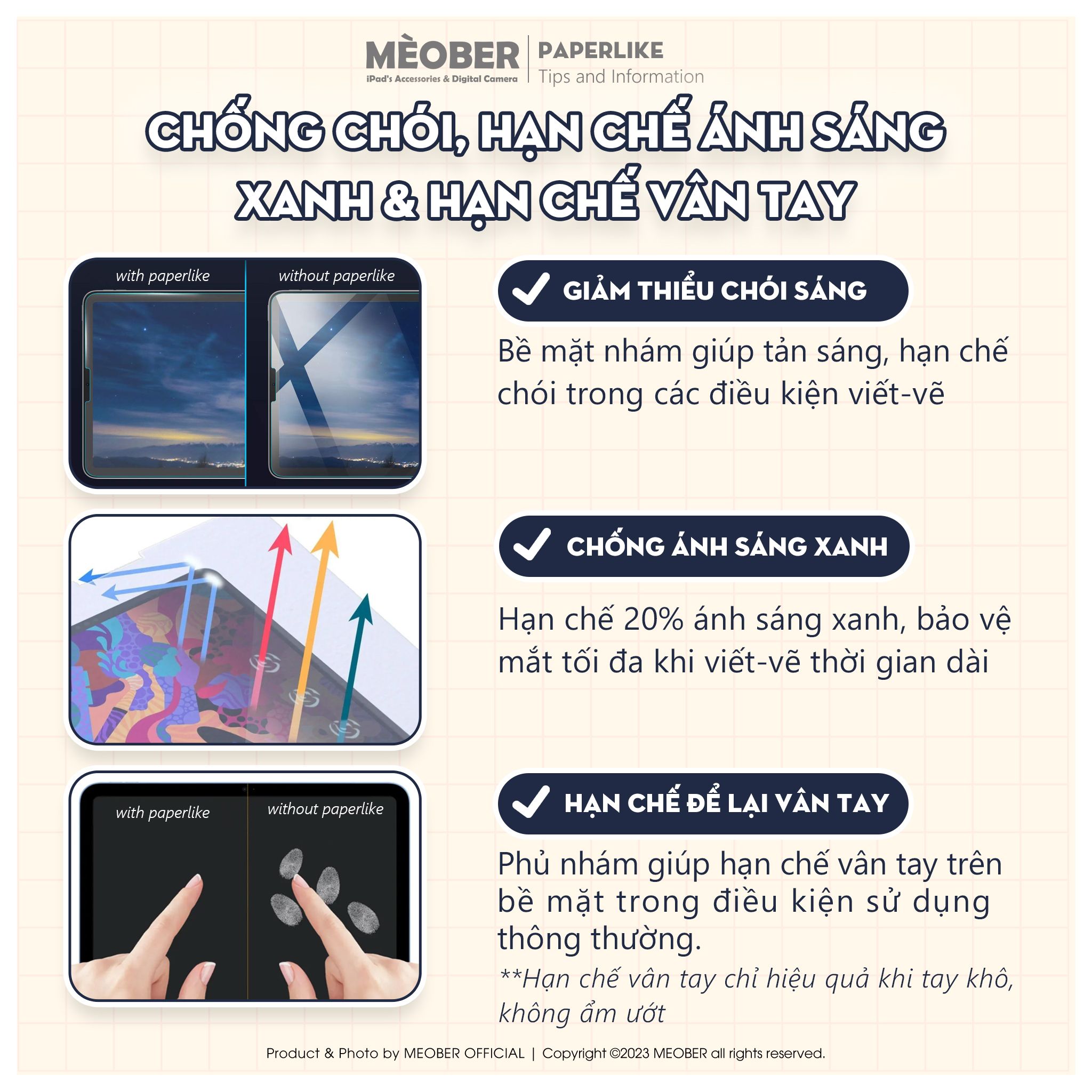  [Paperlike Nhật Đỏ] Dán màn hình iPad Paperlike by MèoBer dành cho người dùng viết vẽ, tạo cảm giác viết như trên giấy, chống chói, vân tay dành cho iPad 