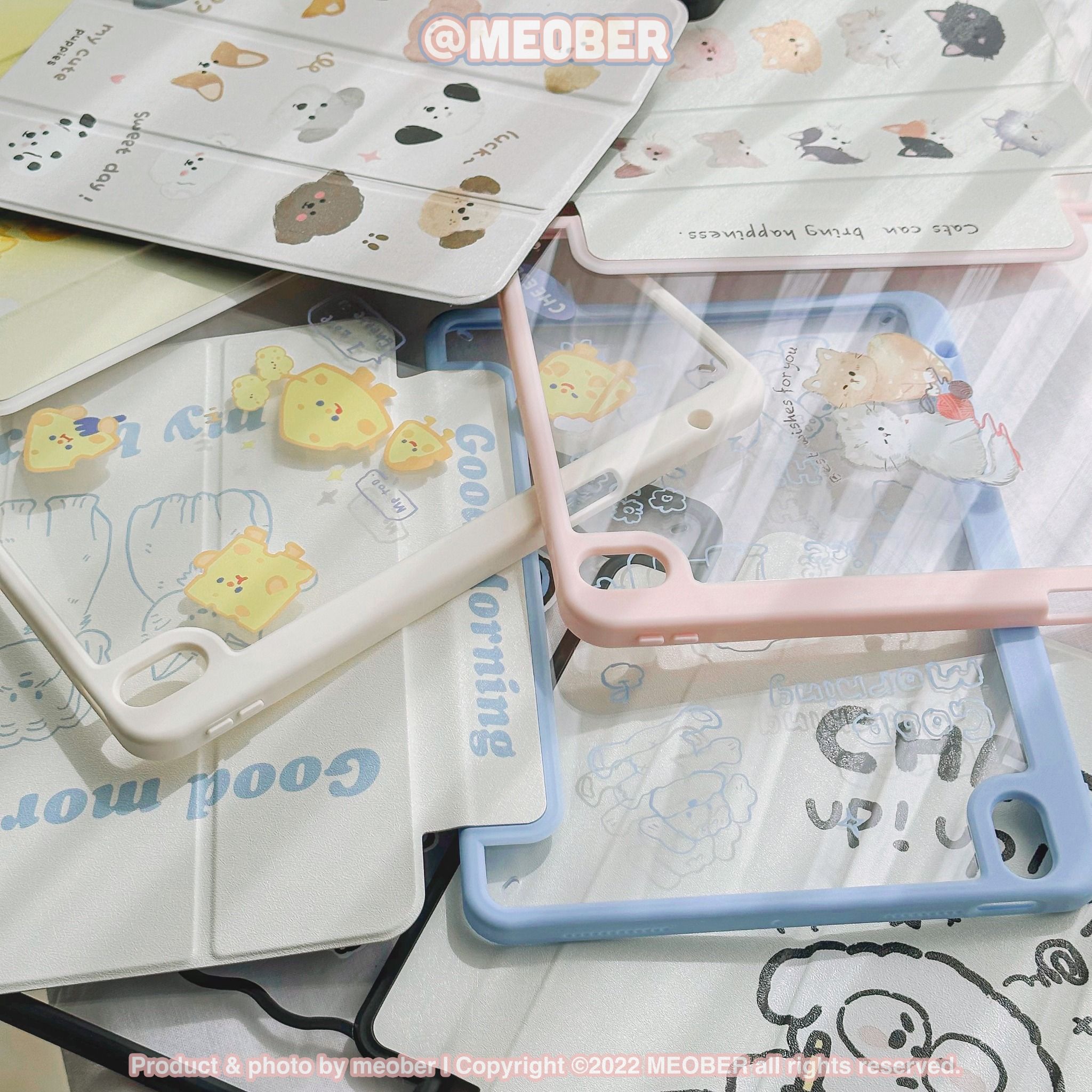  [Premium] Bao da cover iPad Cute Acrylic, phối màu pastel, in 3D hoạ tiết nổi & chống ố Cover iPad Gen 7 8 9, Air 4 5 6, Pro 11 12.9 