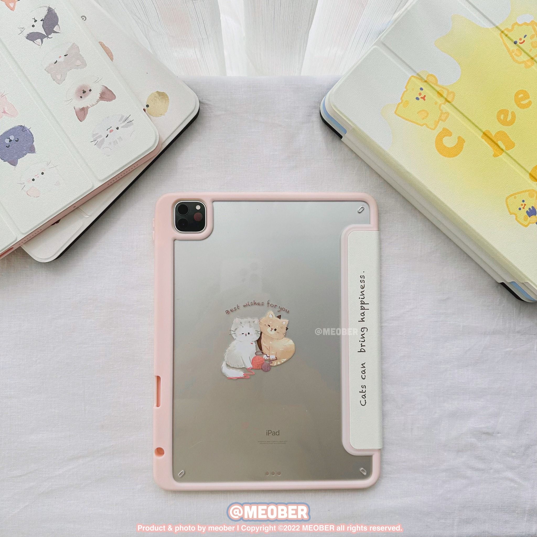  [Premium] Bao da cover iPad Cute Acrylic, phối màu pastel, in 3D hoạ tiết nổi & chống ố Cover iPad Gen 7 8 9, Air 4 5 6, Pro 11 12.9 