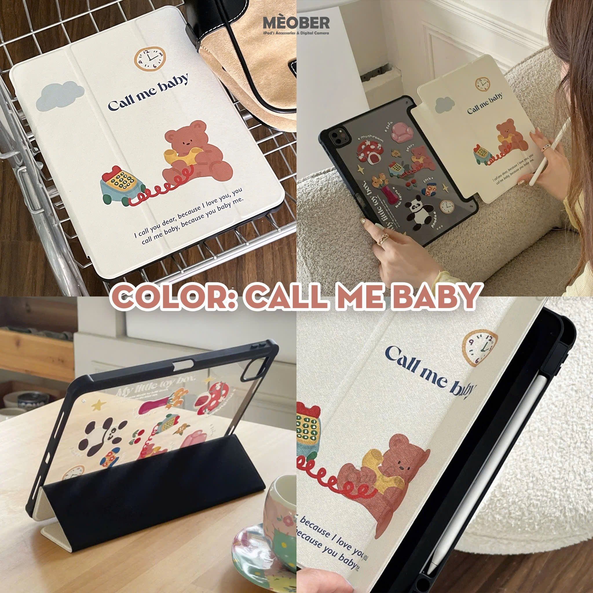  [Premium] Bao da cover iPad Cute Acrylic, phối màu pastel, in 3D hoạ tiết nổi & chống ố Cover iPad Gen 7 8 9, Air 4 5 6, Pro 11 12.9 