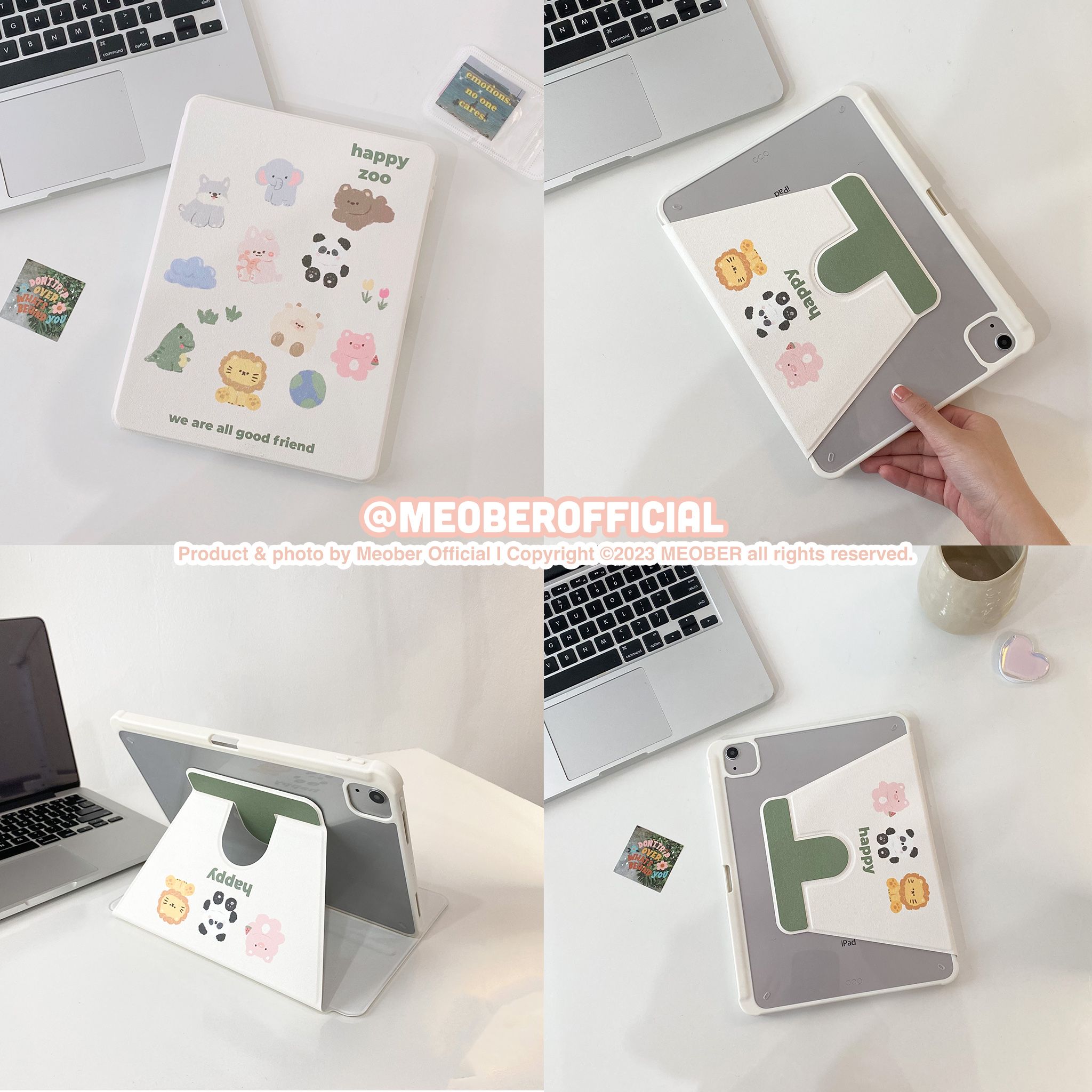  [Premium] Bao da Xoay iPad Cute Acrylic, phối màu pastel, in hoạ tiết & lưng chống ố Cover iPad Gen 7 8 9, Air 4 5 6, Pro 11 12.9 