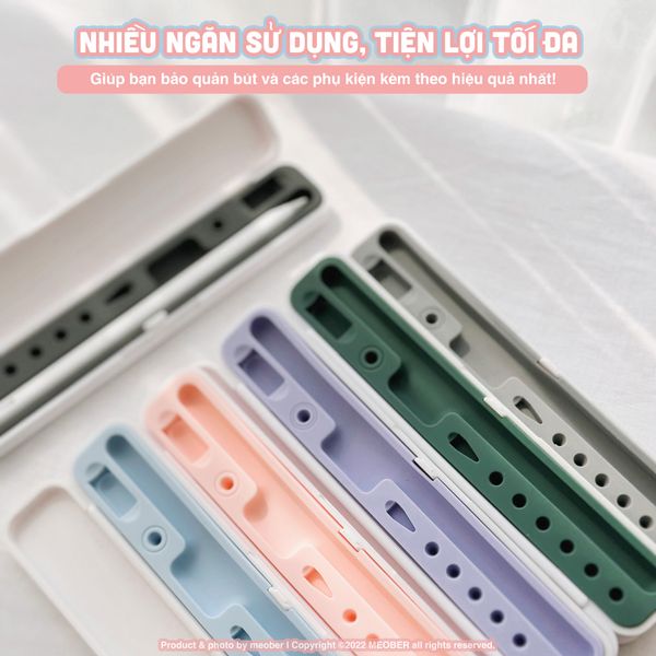  Hộp đựng bút cảm ứng Pencil 1 2, Stylus Pen tối giản, lõi chống sốc silicone pastel, chất liệu vỏ ABS 