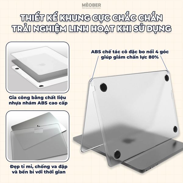  [Matte MacCover] Ốp bảo vệ siêu mỏng nhám mờ dành cho laptop Macbook Air Pro 13 14 15 16 M1 M2 M3 by MèoBer 