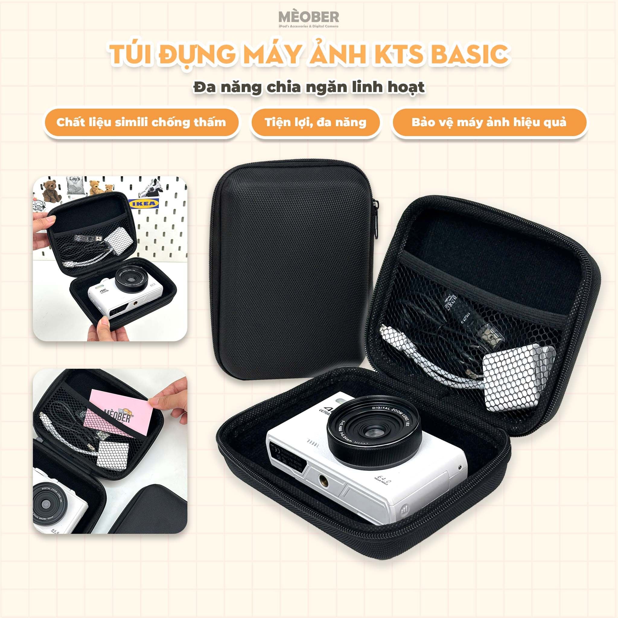  Túi đựng máy ảnh kĩ thuật số đa năng - Thiết kế họa tiết cute, chia ngăn thông minh bảo vệ tối đa cho digicam by MèoBer 