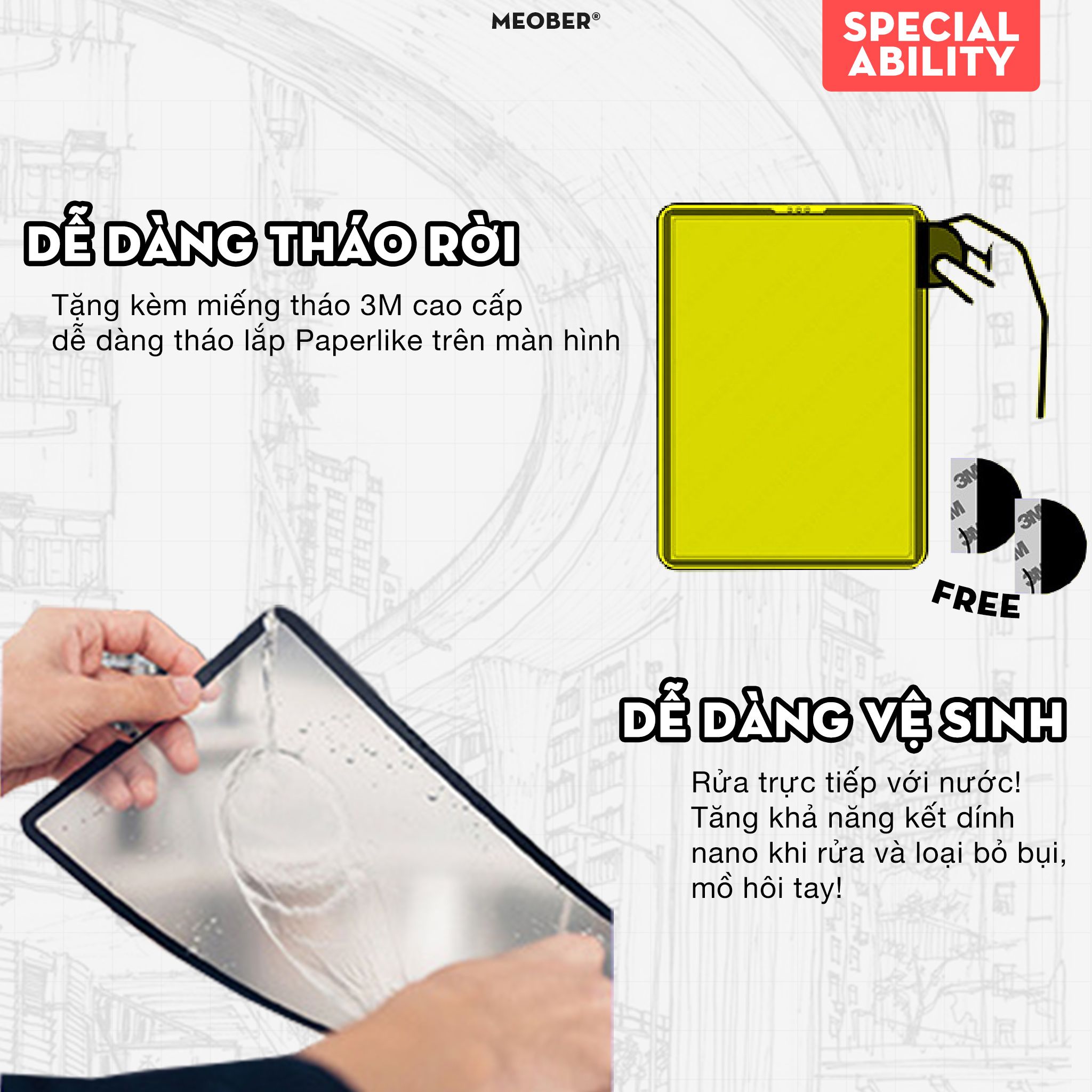  [Made in Japan] Dán màn hình iPad Paperlike Nano - Nhám mịn mới, hỗ trợ tháo rời nano, tăng cường hiển thị by MèoBer 